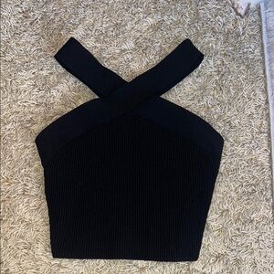 Aritzia Black Cross-Strap Women's Top